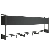 Outsunny Range bûches extérieur, abri bois de chauffage couverture imperméable 600D Oxford charge 600 kg 389 x 38 x 118 cm noir(m-12)