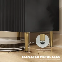 HOMCOM Adjustable Shelf Sideboard - Black(m-6)