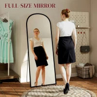 HOMCOM 165cm Aluminium Frame Standing Mirror - Black(m-4)