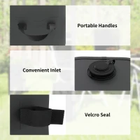 Outsunny Set of 4 Heavy Duty Gazebo Weights Bags, 500D Sand Weights with Carry Handles for Garden Marquee, Parasol, Black(m-6)