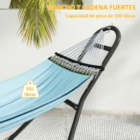 Outsunny Soporte para Hamaca Largo 278 cm Cadena Ajustable con Estructura de Acero para Hamacas de 2,75-4 m Carga 150 kg Negro(m-5)