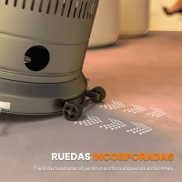 Outsunny Încălzitor pe Gaz Butan Portabil 13 kW cu Sistem Antirăsturnare Aprindere Piezoelectrică și Roți 82x82x222 cm Gri(m-4)