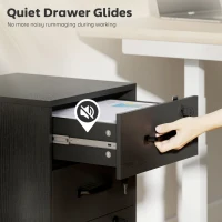 HOMCOM Three Drawer Wood-Effect Filing Cabinet - Black(m-6)