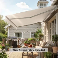 Outsunny Zamienny materiał markizy – osłona przeciwsłoneczna UPF 50+ do ramy 3,5 x 2,5 m, kremowobiała(m-8)