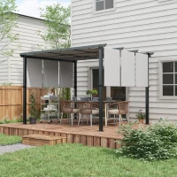 Outsunny Markiza przeciwsłoneczna. Pergola, odporna na warunki atmosferyczne, w zestawie materiały montażowe, 3 x 3,5 m, ciemnoszary(m-2)