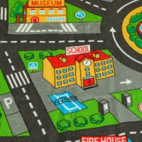 AIYAPLAY Tapete Infantil Estrada de Cidade 200x150 cm Tapete Educativo Antiderrapante para Bebés Multicor(m-9)