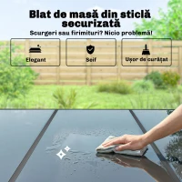 Outsunny Set de Grădină 7 piese din Oțel cu 6 Scaune Stivuibile din Textilenă și Masă de Cafea cu Blat din Sticlă, Negru(m-7)