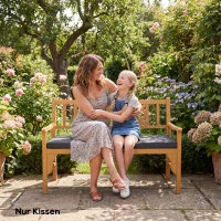 Outsunny Wasserabweisendes Bankkissen, Outdoor-Sitzpolster mit abnehmbarem Bezug und Befestigungsbändern für Garten und Terrasse, 110 x 46 cm, Dunkelgrau(m-9)