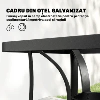 Outsunny Set de Prânz Grădină cu Orificiu pentru Umbrelă, Masă, Scaune pentru 4, Gri Deschis(m-8)