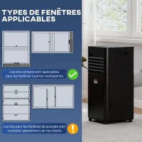 HOMCOM Ar condicionado portátil 7000 BTU com controle remoto, temporizador 24H, até 26 m², classe energética A, preto(m-4)