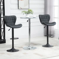 HOMCOM Set 2 scaune bar design retro 47 cm x 51,5 cm x 89-109 cm negru(m-2)