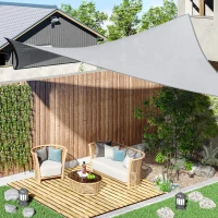 Outsunny Voile d'ombrage rectangulaire 4 x 3 m polyéthylène Haute densité Protection UV Avec sac de rangement - Coloris gris(m-10)