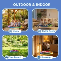 AIYAPLAY Huśtawka Gniazdo Regulowana do 300 kg z Regulowanymi Linami 100 x 100 x 180 cm Wielokolorowa(m-7)