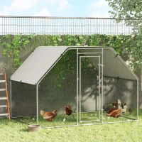 PawHut Enclos poulailler chenil 5,32 m² - parc grillagé dim. 2,8L x 1,9l x 1,95H m - poulailler chenil entièrement couvert - acier galvanisé(m-10)