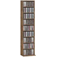 HOMCOM 260 Narrow CD Storage Unit - Rustic Brown(m-10)