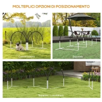 PawHut Set Agility Dog 4 Pezzi con 4 Picchetti e Borsa da Trasporto, 89x69x99 cm, Bianco e Nero(m-4)