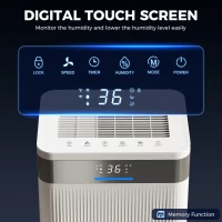 HOMCOM Osuszacz powietrza, zbiornik 4,5 litra, timer 24h, wyświetlacz LED, plastik, biały(m-7)