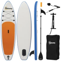 Outsunny Set de tabla SUP inflable 305 cm con remo de aluminio y aleta desmontable, correa de tobillo(m-5)