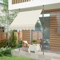 Outsunny Toldo retrátil autoportante manual 2L x 1,2l x 2,1-3H m inclinação ajustável metal alumínio poliéster areia(m-6)