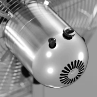 HOMCOM Ventilador de pé 50 W, altura ajustável 87-120 cm, 3 velocidades, oscilação e inclinação ajustáveis, prata(m-5)