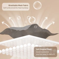 HOMCOM Desk Chair No Wheels, Office Chair with Mesh Back, Lumbar Support, Metal Base for Waiting Room, Conference Room, Dark Grey(m-5)