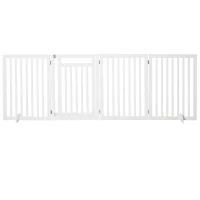 PawHut Grilaj pentru animale de companie, grilaj protecție scări, grilaj de protecție, 4 piese, pliabil, Alb(m-1)