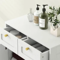 HOMCOM Bathroom Floor Cabinet with 2 Drawers - White(m-9)
