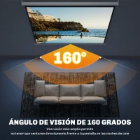 HOMCOM Pantalla de Proyección Manual 100 Pulgadas Formato 4:3/16:9 para Interior y Exterior Cine en Casa Patio Blanco(m-5)