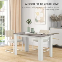HOMCOM Dining Table for 4-6 People, Kitchen Table with Wood Effect for Dining Room, Grey(m-4)