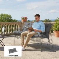 Outsunny Poduszka wodoodporna antypoślizgowa na huśtawkę outdoorowa z oparciem i paskami 150 x 100 cm ciemnoszara(m-8)