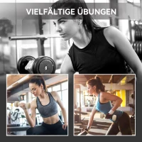 HOMCOM Hantelset 4 Paar 0,5kg-10kg Hanteln mit Koffer, Hantel-Set aus Gusseisen, Hexagon(m-4)