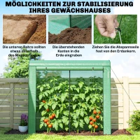 Outsunny Gewächshaus mit Netzfenstern aufrollbarer Tür, Foliengewächshaus aus Stahl 200 x 75 x 188 cm Grün(m-8)