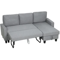 HOMCOM Three-Seater Storage Sofa Bed - Grey(m-11)