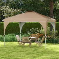 Outsunny Tenda barnum pavilhão de jardim pop-up dobrável 3 x 3 m com saco de transporte com rodas, alturas ajustáveis(m-6)