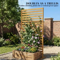 Outsunny Parawan z drewna 80 x 170 cm z podstawą, lamele, wolnostojący, brązowy(m-5)