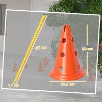 PawHut Set de Agilitate pentru Câini 6 Piese, Parcurs de Obstacle cu înălțime reglabilă și geantă de transport, Portocaliu(m-3)