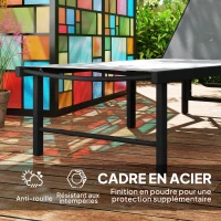 Outsunny Chaise longue jardin extérieur chaise longue inclinable 5 positions réglables assise en textilène gris(m-6)