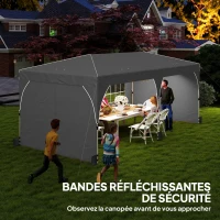 Outsunny Tonnelle de jardin 3 x 6 m pop up tente pliante réglable en hauteur imperméable protection UV50+ gris(m-5)