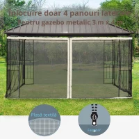 Outsunny Plasa tantari Foisor 352×207 cm – Fermoar, Negru & Bej(m-5)