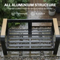 Outsunny Zestaw mebli ogrodowych aluminiowych dla 4 osób, wodoodporny, głębokie siedziska z sofą, fotelami i stolikiem(m-6)