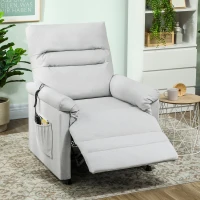 HOMCOM Poltrona relax elétrica massagem e aquecimento, poltrona reclinável, apoio para os pés, motor silencioso, 82x99x106cm, cinza(m-4)