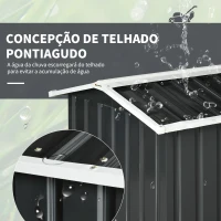 Outsunny Garagem para Corta-Relvas Robótico em Aço Galvanizado com Telhado de Duas Águas para Jardim Exterior 87x103x66 cm Cinzento Escuro(m-5)