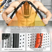 SPORTNOW Musculation avant bras barre twister réglable 10-200 kg réglable exerciseur à puissance hydraulique 43 x 16 x 5 cm noir(m-6)