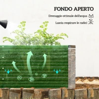 Outsunny Fioriera da Giardino Senza Fondo con 2 Aree di Coltivazione, in Acciaio, 125x47x44 cm, Verde(m-5)