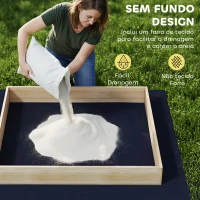 AIYAPLAY Caixa de Areia Infantil de Madeira com Escavadora Assento Giratório 360°e Forro 184x90x56 cm Madeira(m-8)