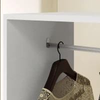 HOMCOM Kleiderschrank auf Rollen, mobile Garderobe, Garderobenschrank, Rollbarer Kleiderständer, 80 x 40 x 128 cm, Weiß(m-9)