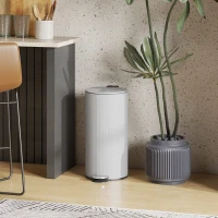 HOMCOM Coș de gunoi bucătărie 30L, coș cu pedală cu găleată interioară detașabilă, capac cu închidere silențioasă, 36x30x60,5cm, gri(m-6)