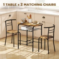 HOMCOM Three-Piece Compact Dining Set - Rustic Brown(m-4)