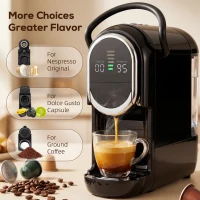HOMCOM Pod Coffee Machine for Nespresso, Dolce Gusto Capsule & Ground Coffee, Small Semi Automatic Coffee Maker, 19 Bar, 0.6L(m-4)