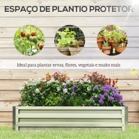 Outsunny Caixa de Plantio de Aço Galvanizado para Cultivar Plantas Flores Floreira Exterior Retangular com Fundo Aberto 120x60x30,5 cm Prata(m-6)